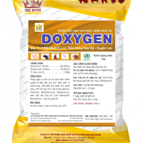 DOXYGEN – Đặc trị CRD ghép E.coli, tiêu chảy, Hen gà – Suyễn lợn